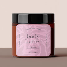 Elegante Blush Roze Girly Body Butter Product Labe