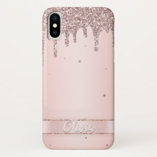 Elegante blush roze girly glitter vloeistof Case-Mate iPhone case