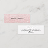 Elegante blush roze glitter eenvoudige witte schoo mini visitekaartje (Voorkant / Achterkant)