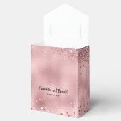 Elegante Blush Roze Glitter & Folie Wedding Favori Bedankdoosjes (Geopend)