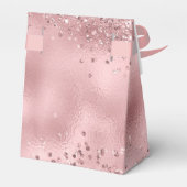 Elegante Blush Roze Glitter & Folie Wedding Favori Bedankdoosjes (Achterkant)