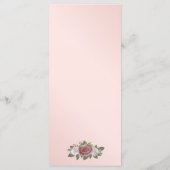 Elegante Blush Roze Goud Bloemen Trouwmenu Menu (Achterkant)