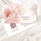 Elegante Blush Roze Gouden Waterverf Bloem Visitekaartje