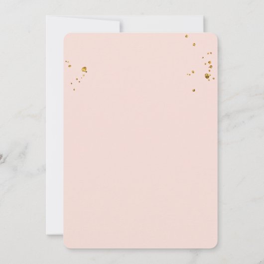 Elegante Blush Roze Groen Gouden Bladeren | Gouden Kaart (Achterkant)