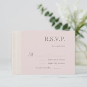 Elegante Blush Roze Hout Grain Stripes Wedding RSV Kaart (Staand voorkant)