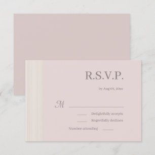 Elegante Blush Roze Hout Grain Stripes Wedding RSV Kaart