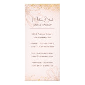 Elegante Blush Roze Ivoorkleurige Bloem Salon Prij Reclamekaart (Achterkant)