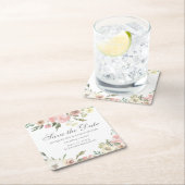 Elegante Blush Roze Ivoren Bloemen Save the Date Kartonnen Onderzetters (Insitu)
