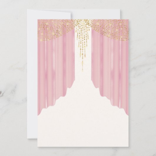 Elegante Blush Roze Jurk Quinceanera Kaart (Achterkant)