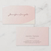 Elegante Blush Roze Kalligrafie Plain Trendy Luxe Visitekaartje (Voorkant / Achterkant)