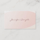 Elegante Blush Roze Kalligrafie Plain Trendy Luxe Visitekaartje (Voorkant)