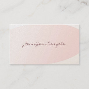 Elegante Blush Roze Kalligrafie Plain Trendy Luxe Visitekaartje