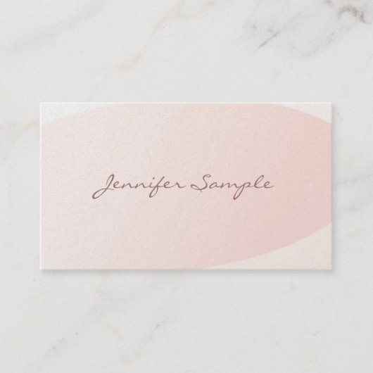Elegante Blush Roze Kalligrafie Plain Trendy Luxe Visitekaartje (Voorkant)