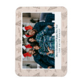 Elegante Blush Roze Kerstgroeten met Foto Magneet (Verticaal)