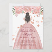 Elegante Blush Roze Magische Prinses Party Kaart (Voorkant)