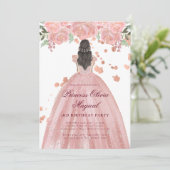 Elegante Blush Roze Magische Prinses Party Kaart (Staand voorkant)