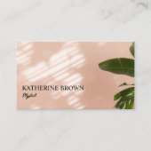 Elegante Blush Roze Minimalistische Schoonheidssal Visitekaartje (Voorkant)