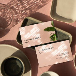 Elegante Blush Roze Minimalistische Schoonheidssal Visitekaartje