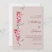 Elegante blush roze mint orchidee bloemen Bruiloft Kaart (Voorkant)