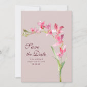 Elegante blush roze mint orchidee Save the Date Kaart (Voorkant)