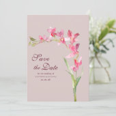 Elegante blush roze mint orchidee Save the Date Kaart (Staand voorkant)