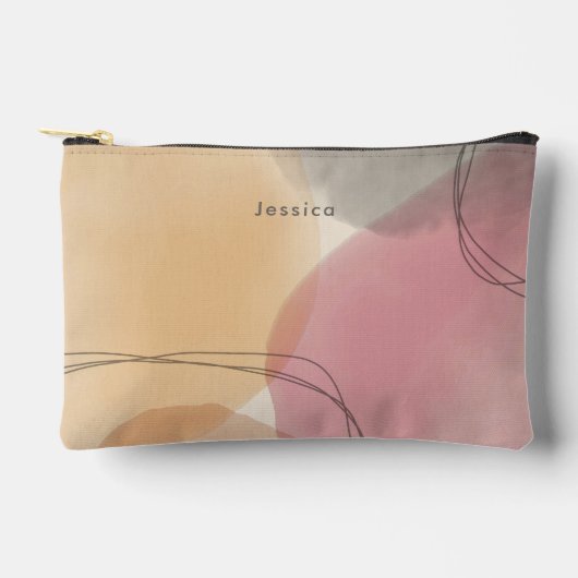 Elegante Blush Roze Moderne Abstracte Kunst Etui (Voorkant)