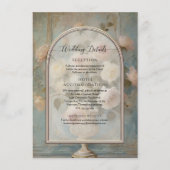 Elegante  Blush Roze N Gouden Bruiloft Details Informatiekaartje (Voorkant)