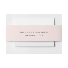 Elegante Blush Roze Namen Date Wedding Uitnodigingen Wikkel