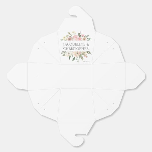 Elegante Blush Roze Pioen Bloemen bruiloft fortuin Bedankdoosjes (Ongevouwen)