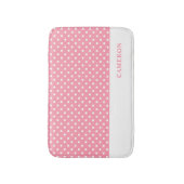 Elegante Blush Roze Polka Dots Gepersonaliseerd Badmat (Voorkant Verticaal)