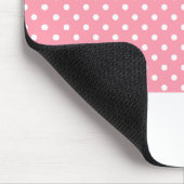 Elegante Blush Roze Polka Dots Gepersonaliseerd Muismat (Hoek)