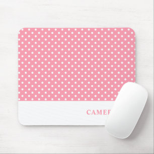 Elegante Blush Roze Polka Dots Gepersonaliseerd Muismat