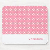 Elegante Blush Roze Polka Dots Gepersonaliseerd Muismat (Voorkant)