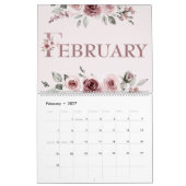 Elegante Blush Roze Roos 2026 Kalender (Feb 2027)
