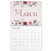 Elegante Blush Roze Roos 2026 Kalender (Mar 2027)