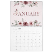Elegante Blush Roze Roos 2026 Kalender (Jan 2027)