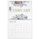 Elegante Blush Roze Roos 2026 Kalender (Feb 2027)