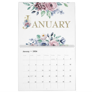 Elegante Blush Roze Roos 2026 Kalender