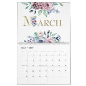 Elegante Blush Roze Roos 2026 Kalender (Mar 2027)