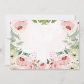 Elegante Blush Roze Rose Bloemen Doop Foto Bedankkaart (Achterkant)