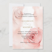 Elegante Blush Roze Rose Budget QR-code Trouwen Kaart