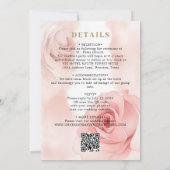 Elegante Blush Roze Rose Budget QR-code Trouwen Kaart