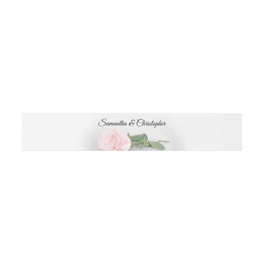 Elegante Blush Roze Rose Eenvoudige Glam Bruiloft Uitnodigingen Wikkel (Vlak)