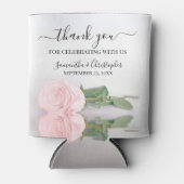 Elegante Blush Roze Rose Romantische bruiloft Dank Blikjeskoeler (Voorkant)