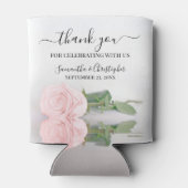 Elegante Blush Roze Rose Romantische bruiloft Dank Blikjeskoeler (Achterkant)