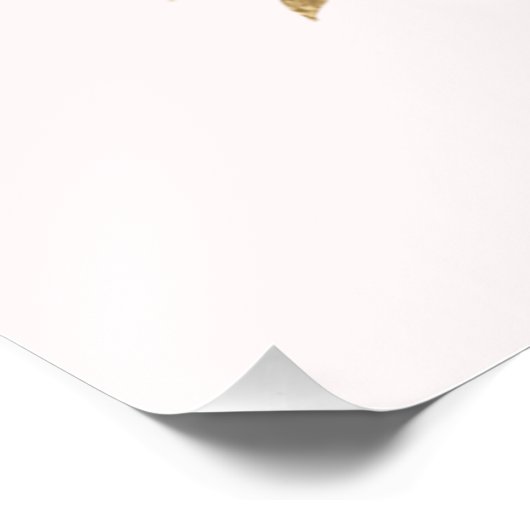 Elegante Blush Roze Rozen Bloemen Munt Gouden blad Foto Afdruk (Hoek)