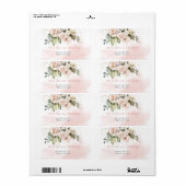Elegante blush roze rozen eucalyptus goud schitter etiket (Full Sheet)