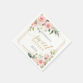 Elegante blush roze rozen eucalyptus goud Sweet 16 Servet (Hoek)