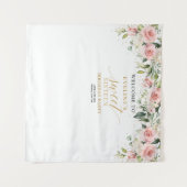 Elegante blush roze rozen groen goud 16e verjaarda wandkleed (Voorkant (horizontaal))