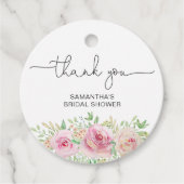 Elegante blush roze rozen vrijgezellenfeest dank u bedankjes labels (Voorkant)